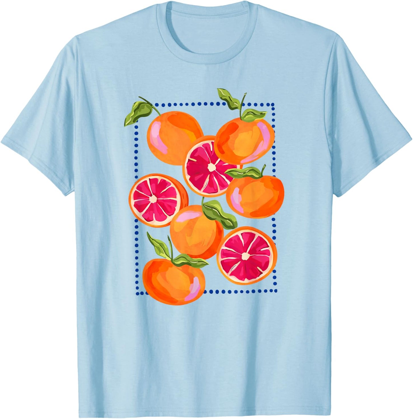 Orange Fruit Summer Vibes Artwork Citrus Orange Lovers Women T-Shirt - T-Shirt | Light Blue