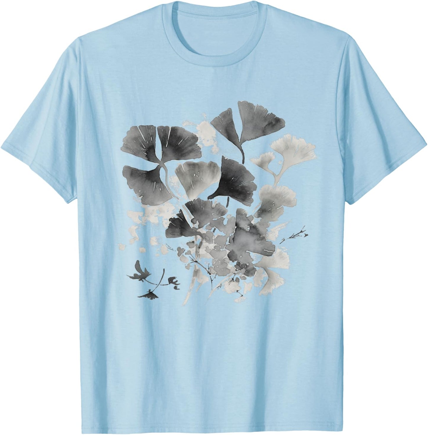 Ginkgo Blätter Ginko-Baum Sumi-e Malerei China Japan Kunst T-Shirt - T-Shirt | Light Blue