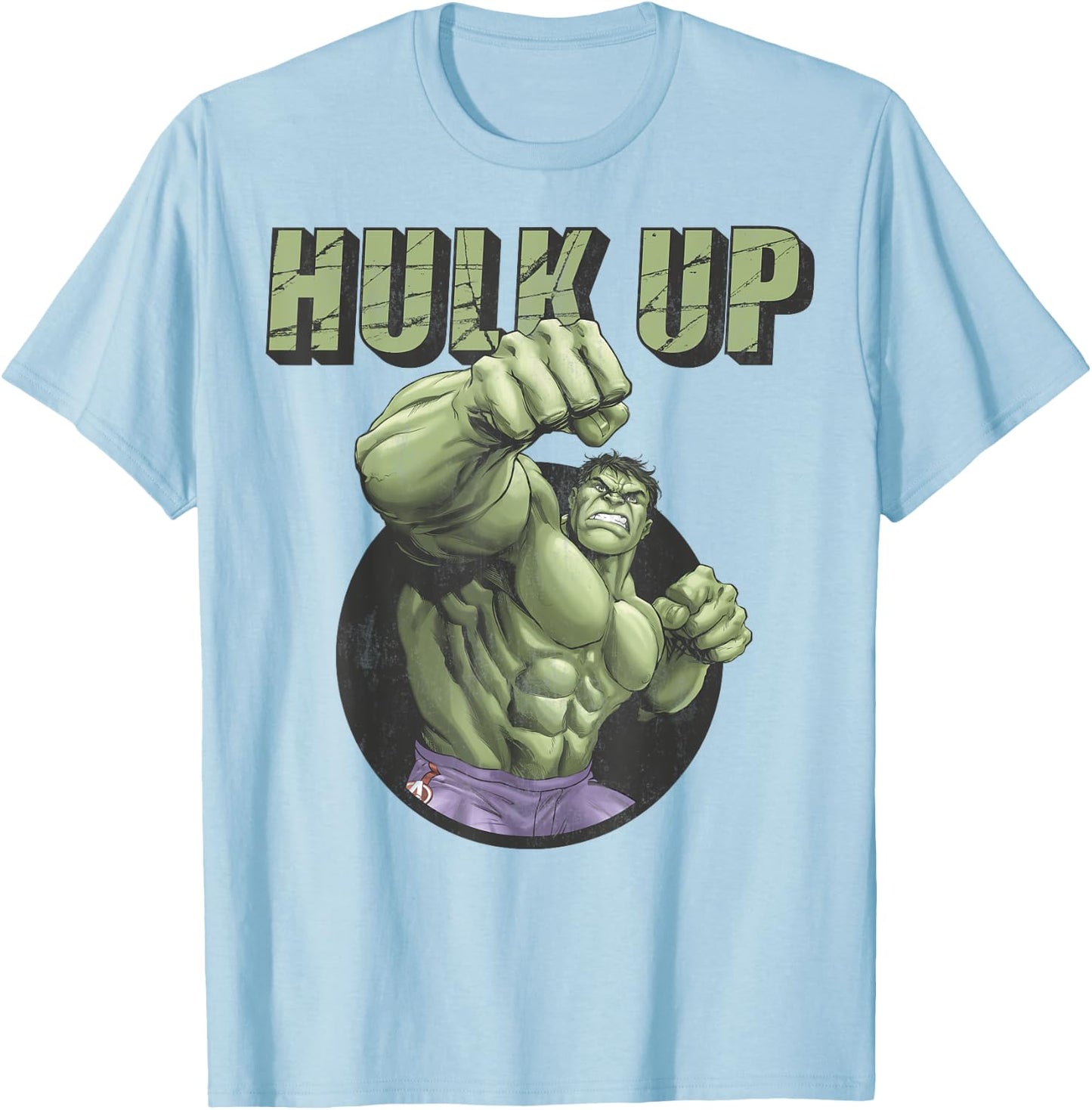 Marvel Logo Hulk Up Bulk Up Bulk Up Kids T-Shirt - T-Shirt | Light Blue