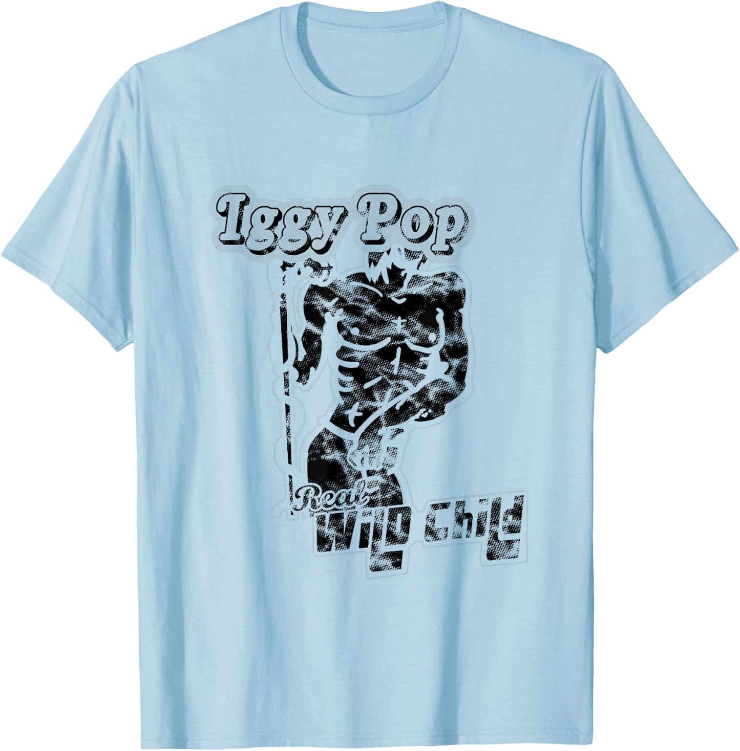 Iggy Pop Real Wild Child Officially Licensed T-Shirt - T-Shirt | Light Blue