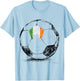 Ireland Irish Eire Flag Design on Soccer Ball Jersey T-Shirt - T-Shirt | Light Blue