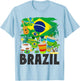 Brazil Flag - Outfit Idea - Brazil and Brazil Flag T-Shirt - T-Shirt | Light Blue