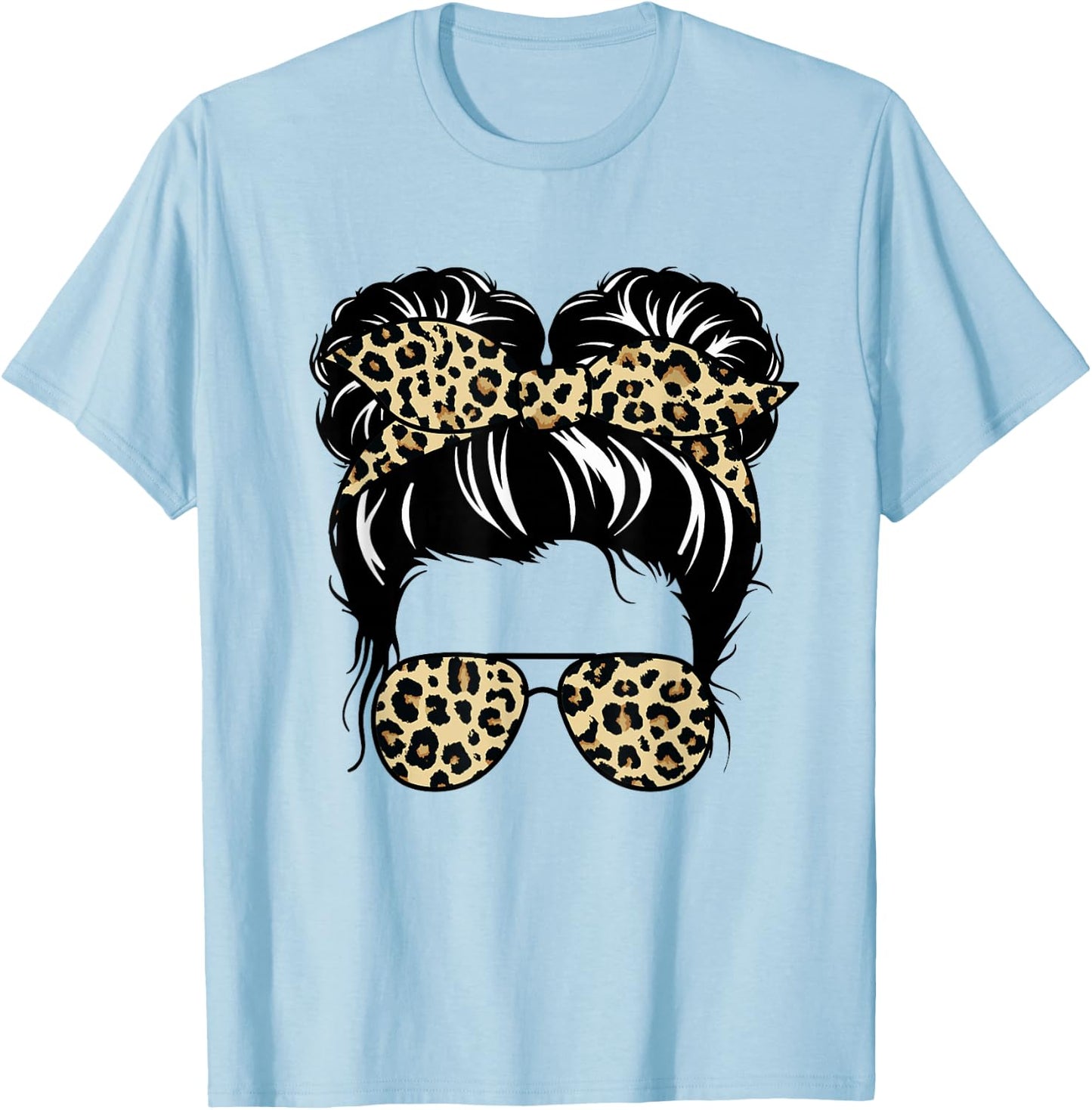Mom Life Kidlife Mama und Tochter Leopard Passende Outfits T-Shirt - T-Shirt | Light Blue