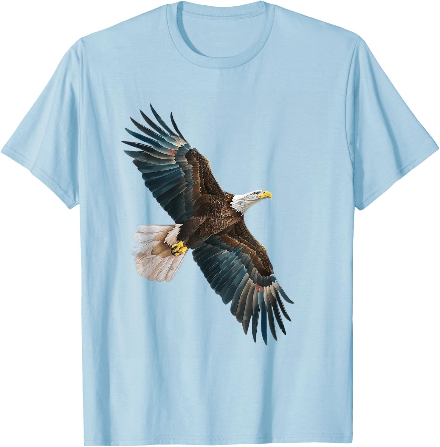 Royalist Eagle Flying Illustration , white, S T-Shirt - T-Shirt | Light Blue