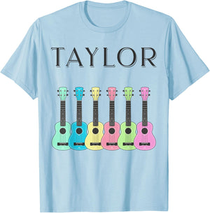 Kids and Adults Vintage Style Taylor Guitar T-Shirt - T-Shirt | Light Blue