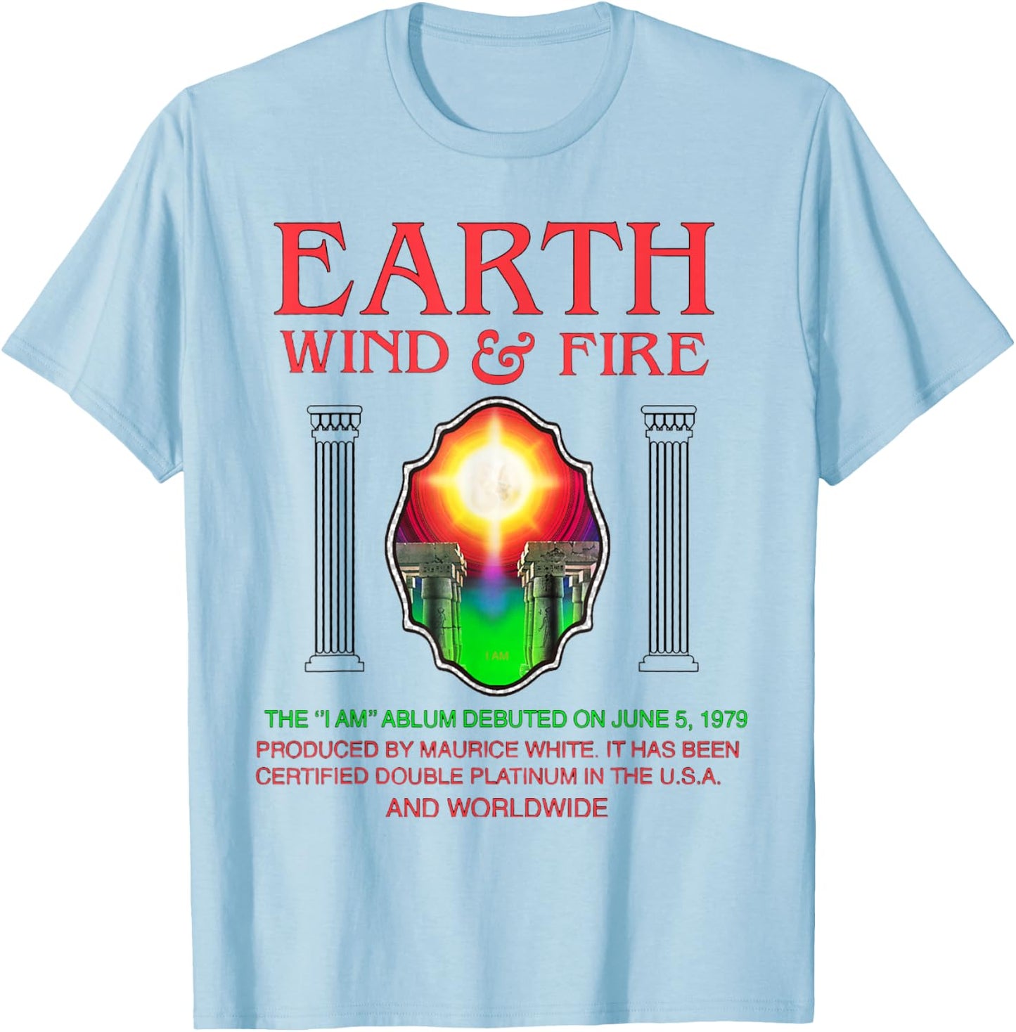 Earth, Wind & Fire I Am Pillars T-Shirt - T-Shirt | Light Blue