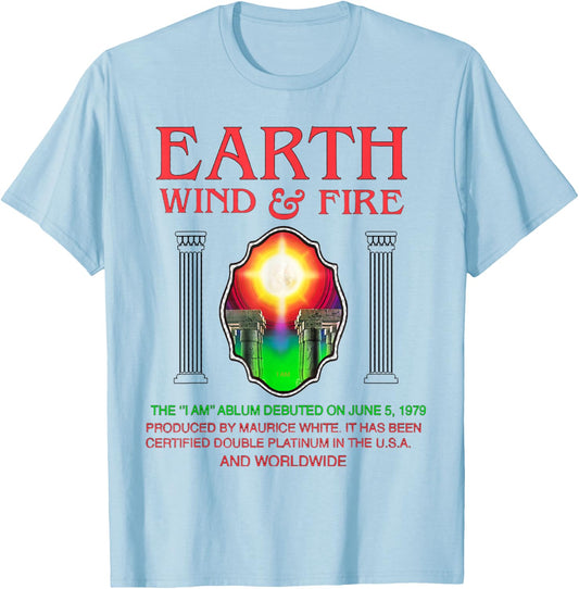 Earth, Wind & Fire I Am Pillars T-Shirt - T-Shirt | Light Blue