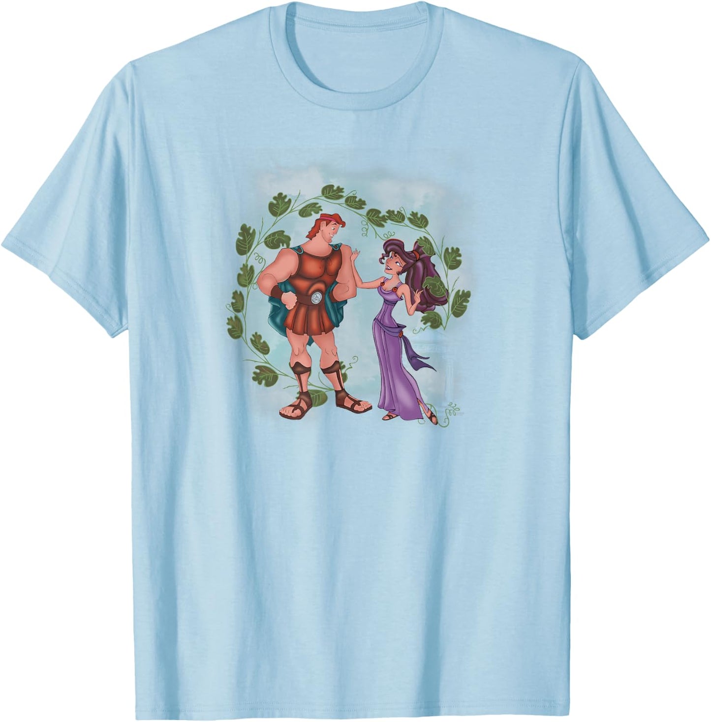 Disney Hercules Meg And Herc Fine Art Pose T-Shirt - T-Shirt | Light Blue