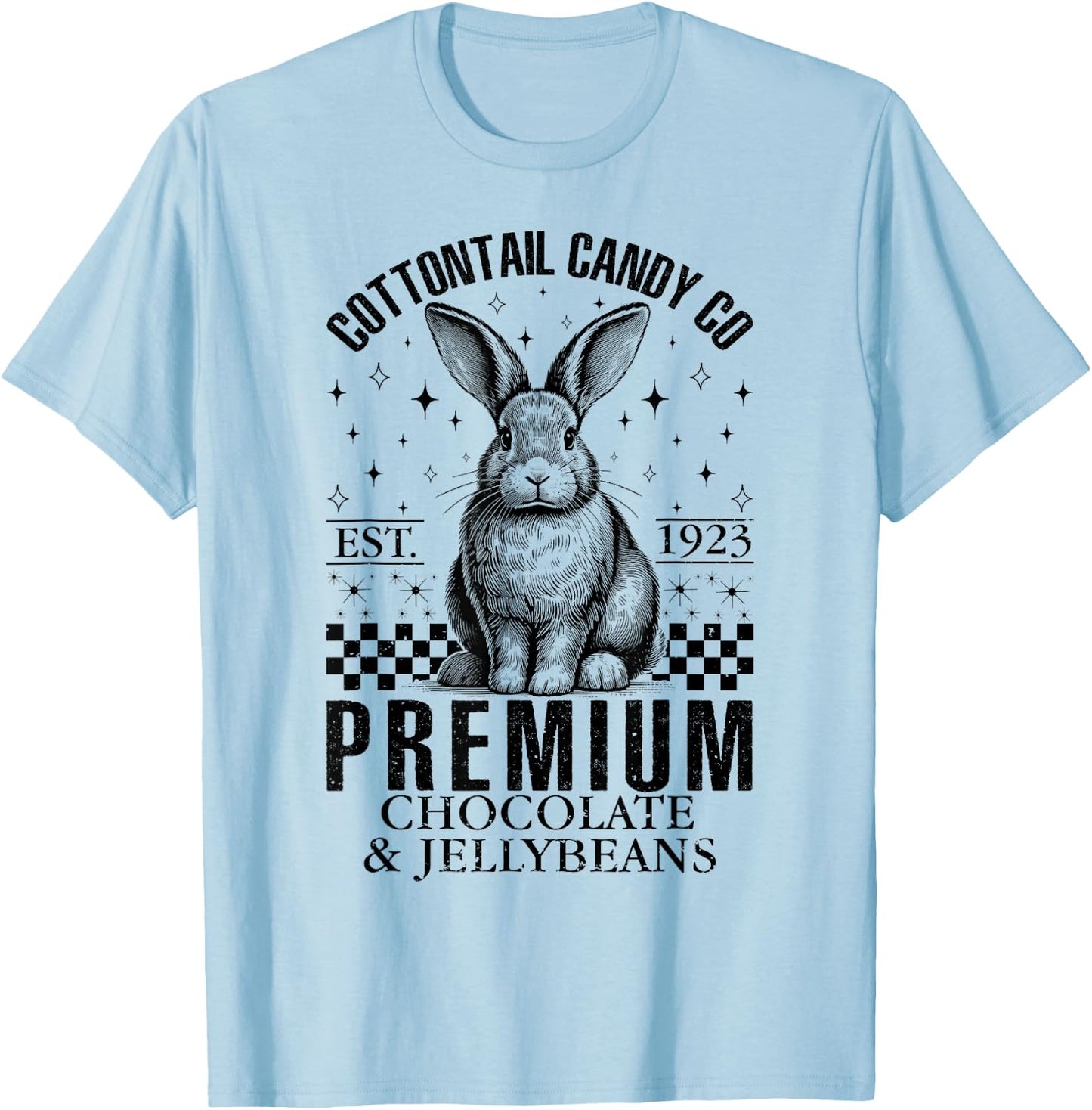 Cottontail Candy Company Chocolate Cute Bunny Easter Day T-Shirt - T-Shirt | Light Blue