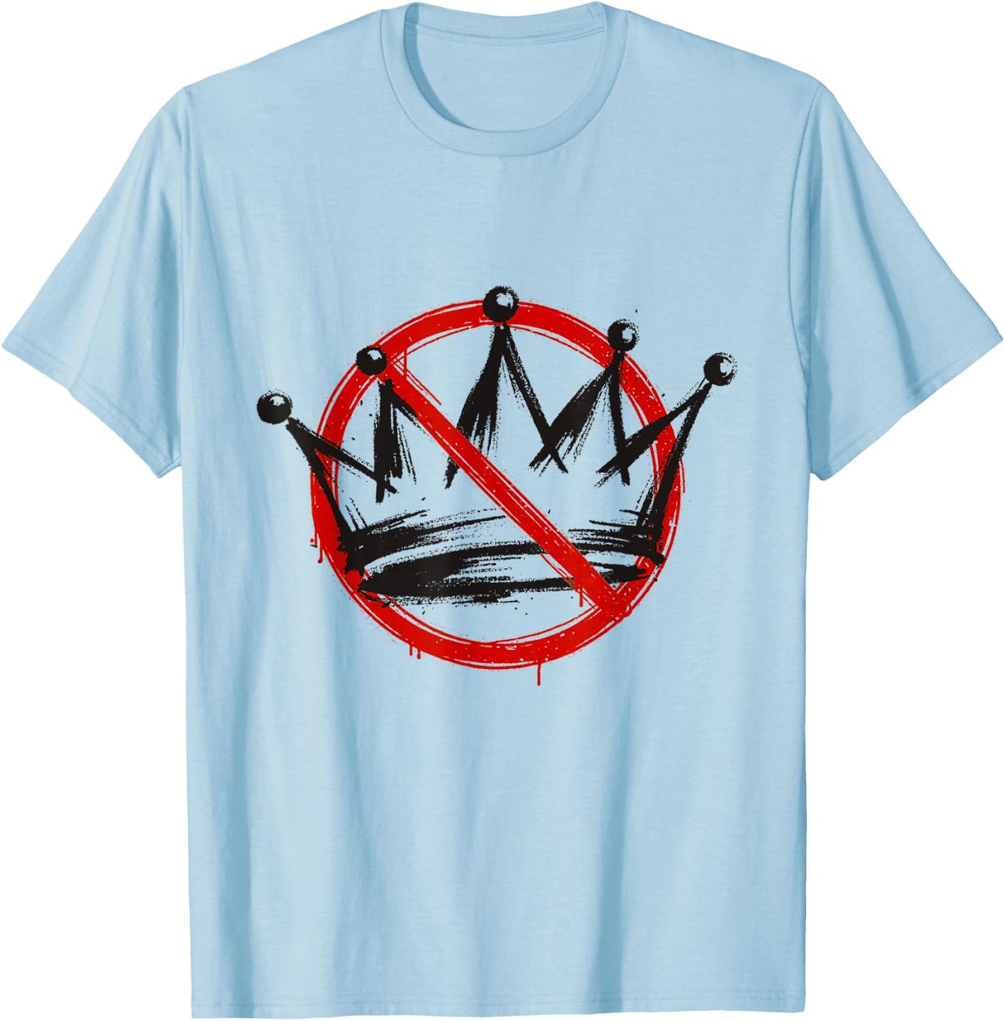 No Kings Two Sided Front Back Nope Vintage T-Shirt - T-Shirt | Light Blue