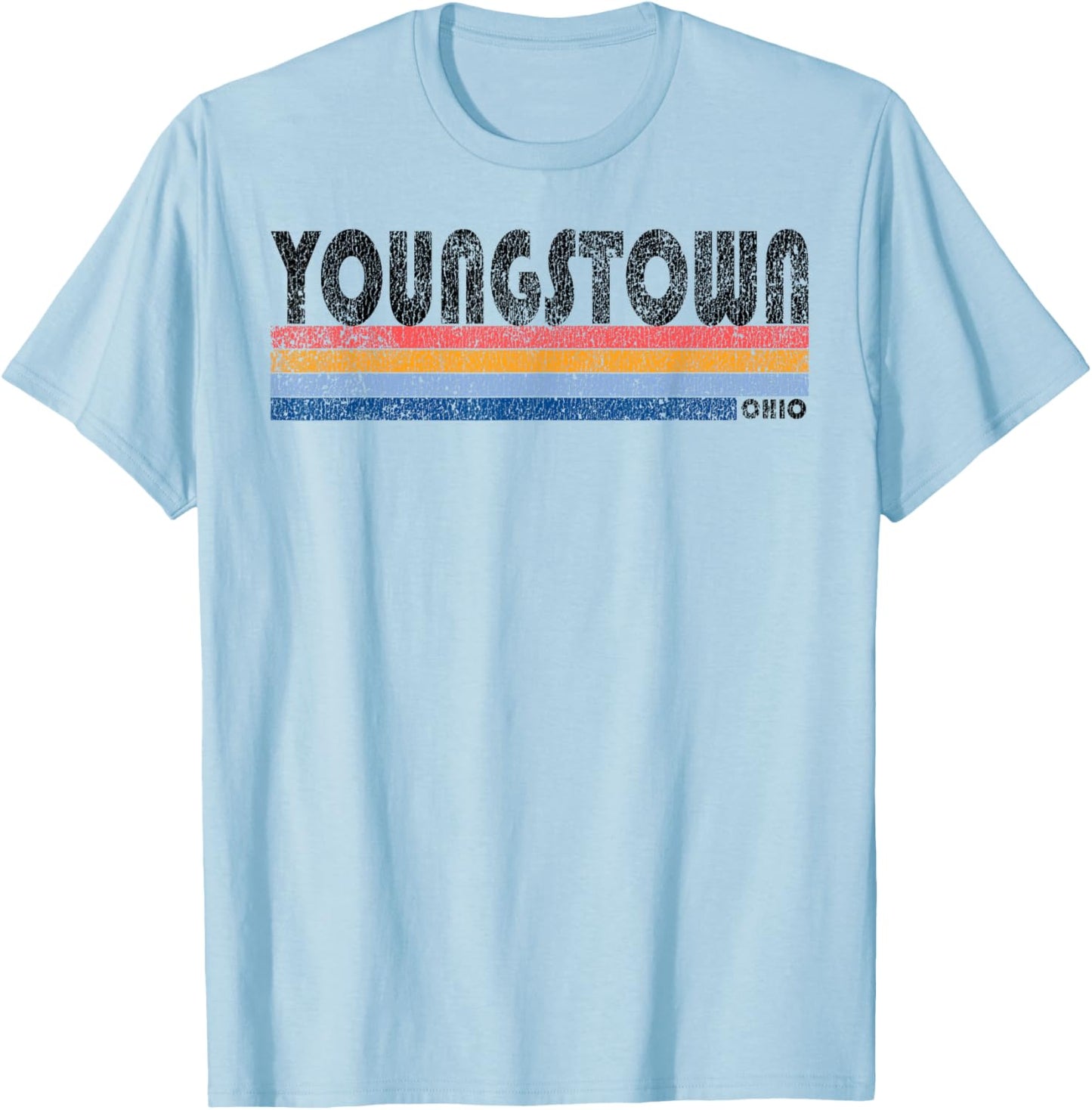 Vintage 1980s Style Youngstown Ohio T-Shirt - T-Shirt | Light Blue