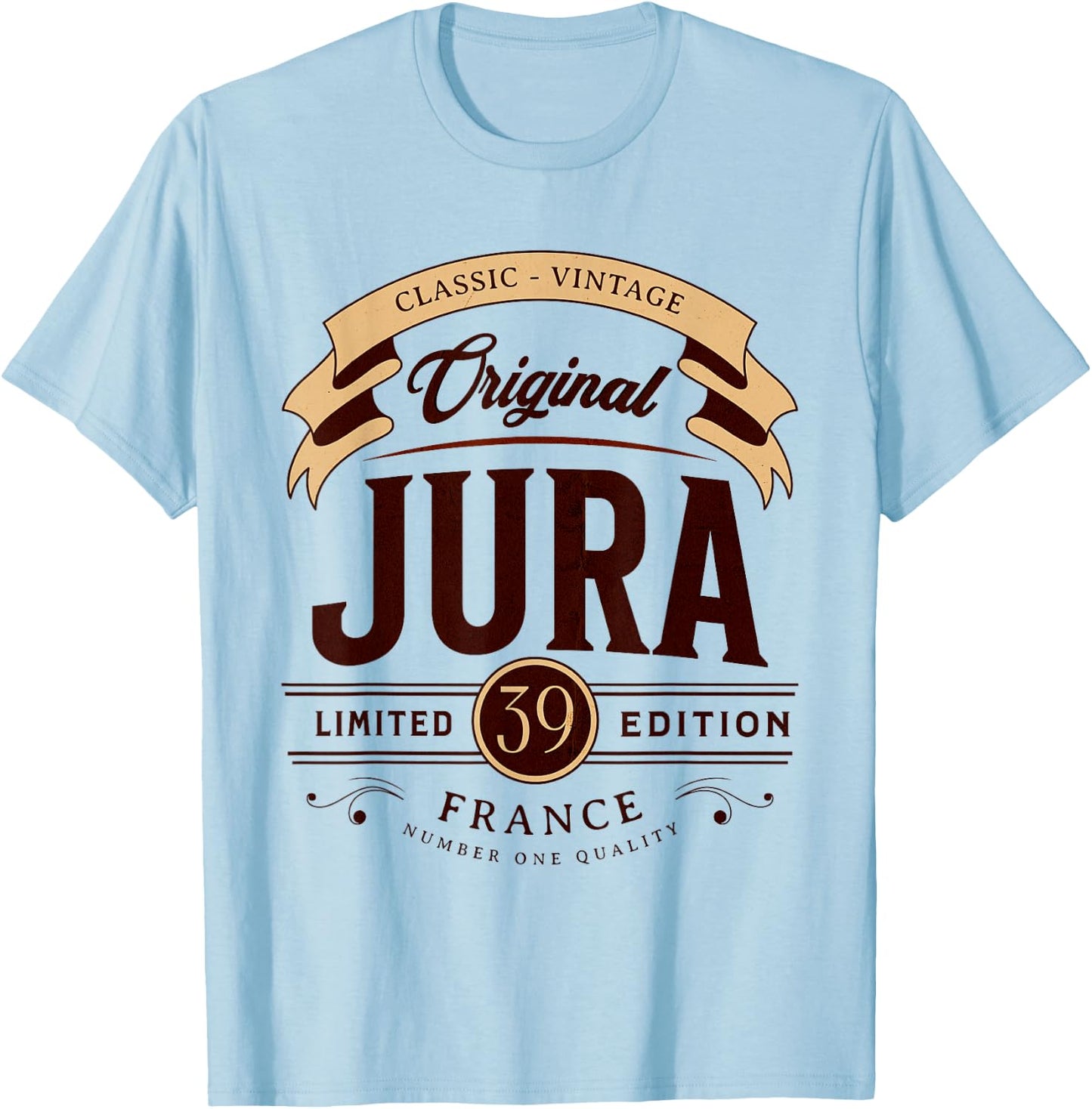 Vintage Jura Department France , grey, S T-Shirt - T-Shirt | Light Blue