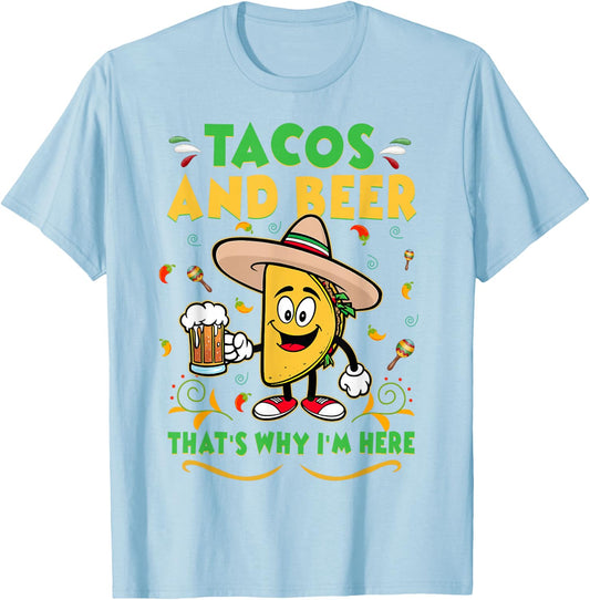 Cinco De Mayo Shirt Mexican Drinking Taco Beer Men Women T-Shirt - T-Shirt | Light Blue