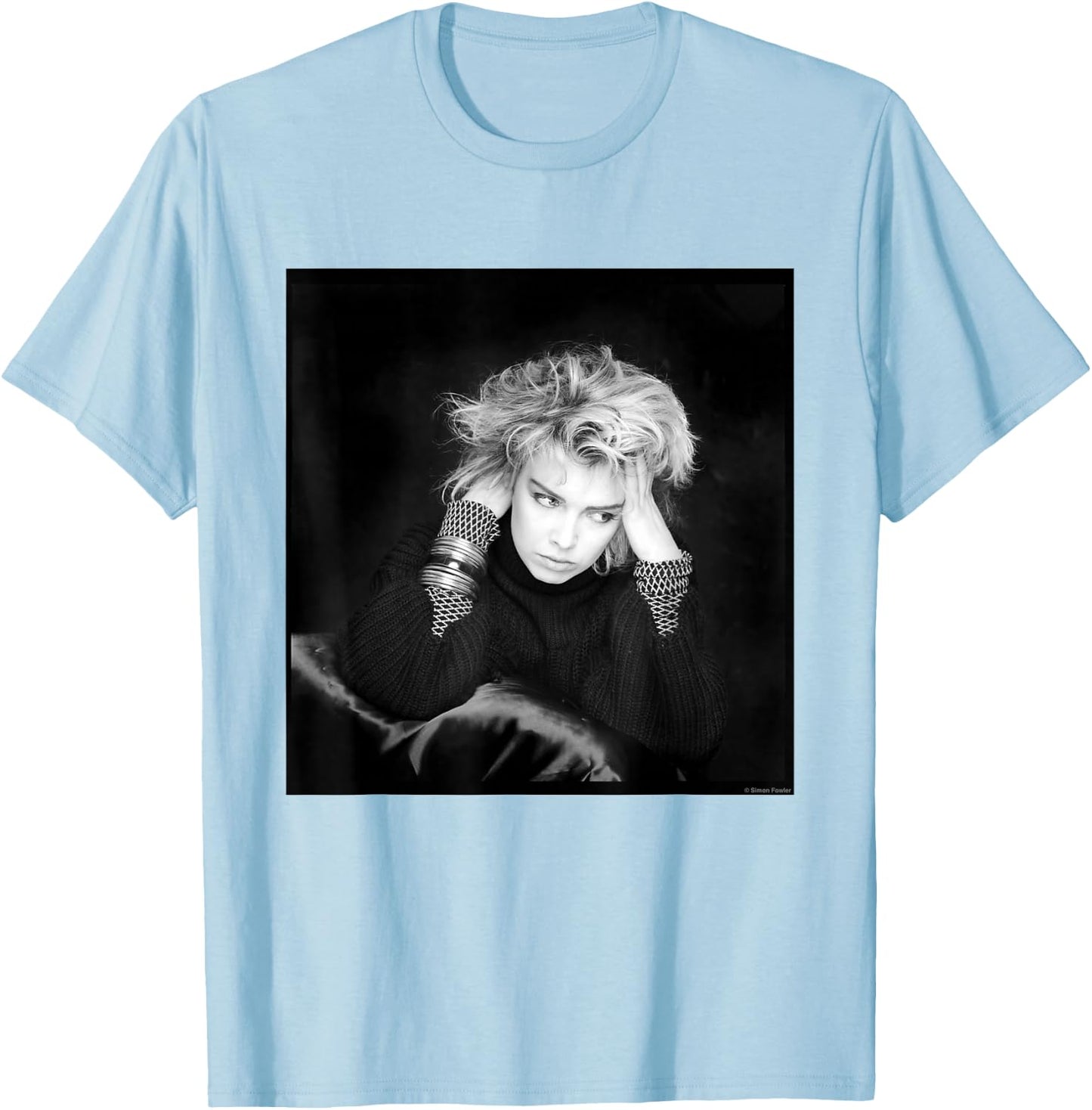Kim Wilde Photo Shoot by Simon Fowler , grey, S T-Shirt - T-Shirt | Light Blue