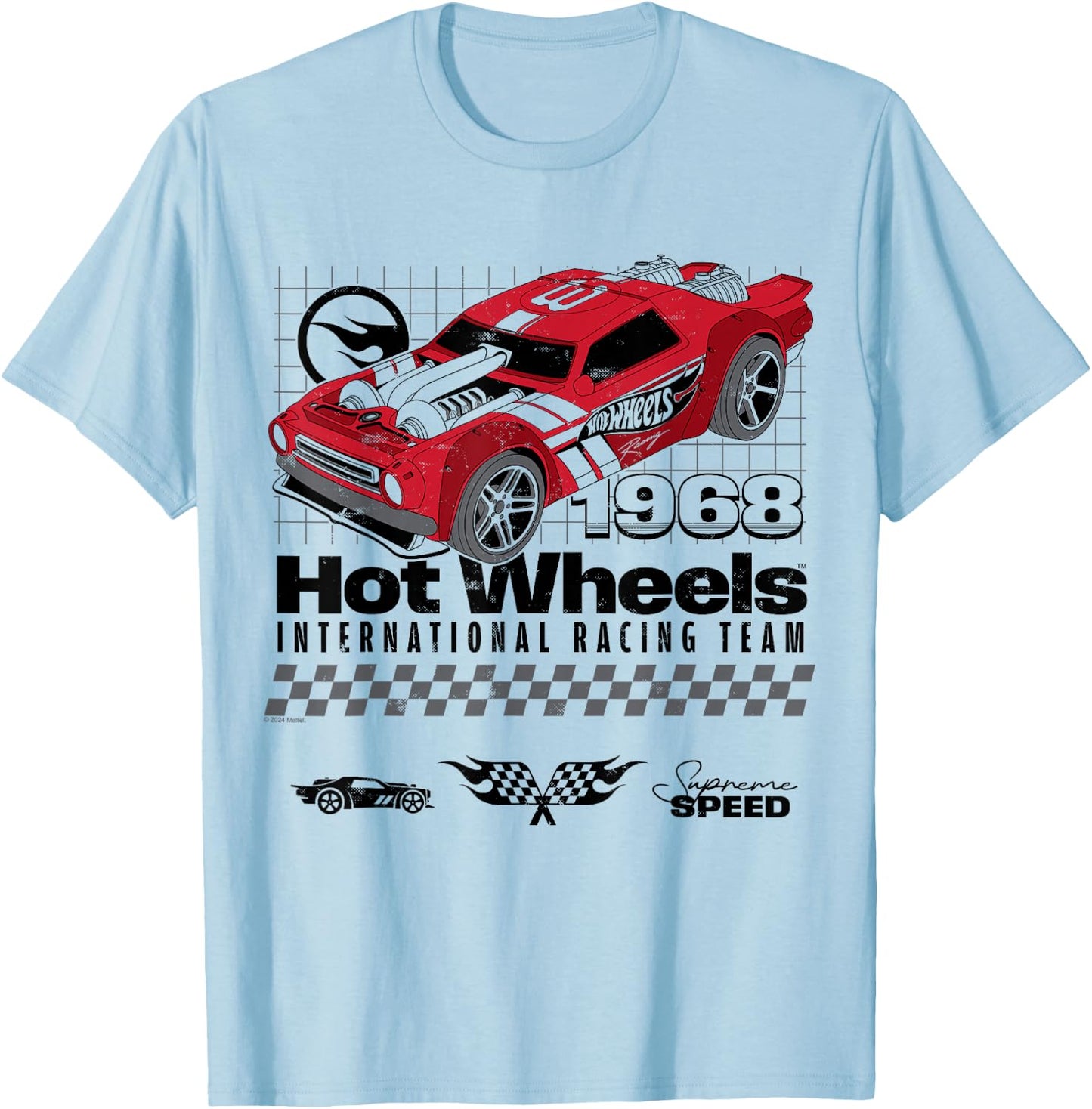 Hot Wheels – International Racing Team Supreme Speed 1968 T-Shirt - T-Shirt | Light Blue