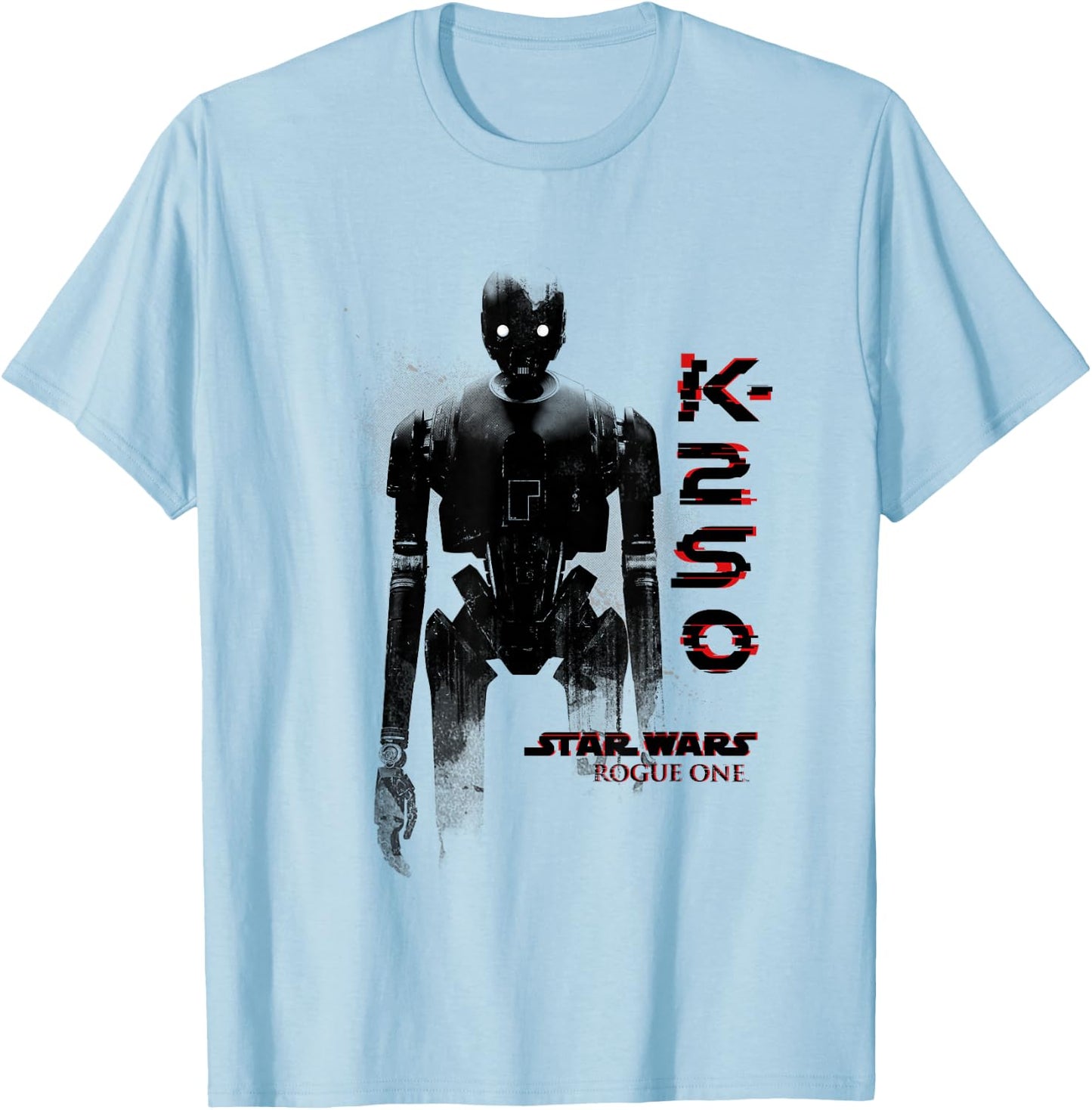 Star Wars Rogue One Iconic K-2SO Distressed Chest Portrait T-Shirt - T-Shirt | Light Blue