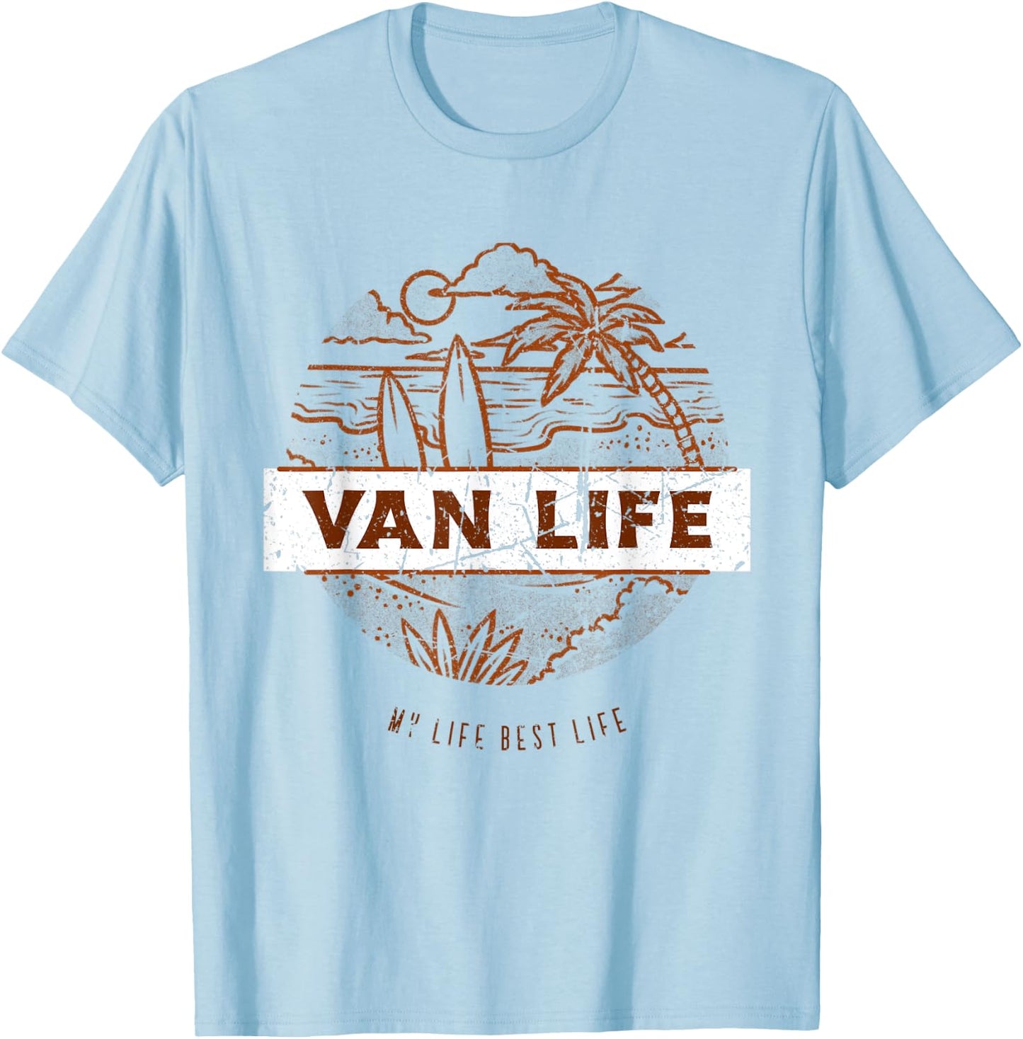 Van Life Clothing Retro Vintage Van Dwellers Vanlife Nomads1 T-Shirt - T-Shirt | Light Blue