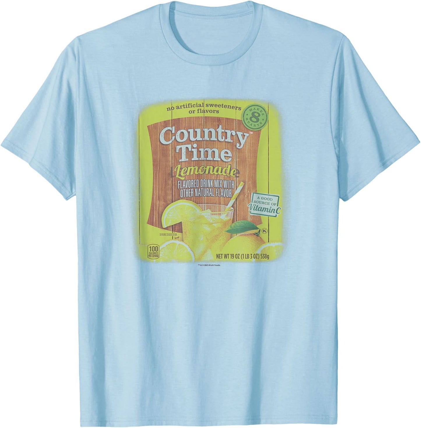 Country Time Lemonade No Artificial Sweeteners Retro Logo T-Shirt - T-Shirt | Light Blue