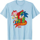 Sonic The Hedgehog Christmas Happy Holidays Sonic & Amy T-Shirt - T-Shirt | Light Blue