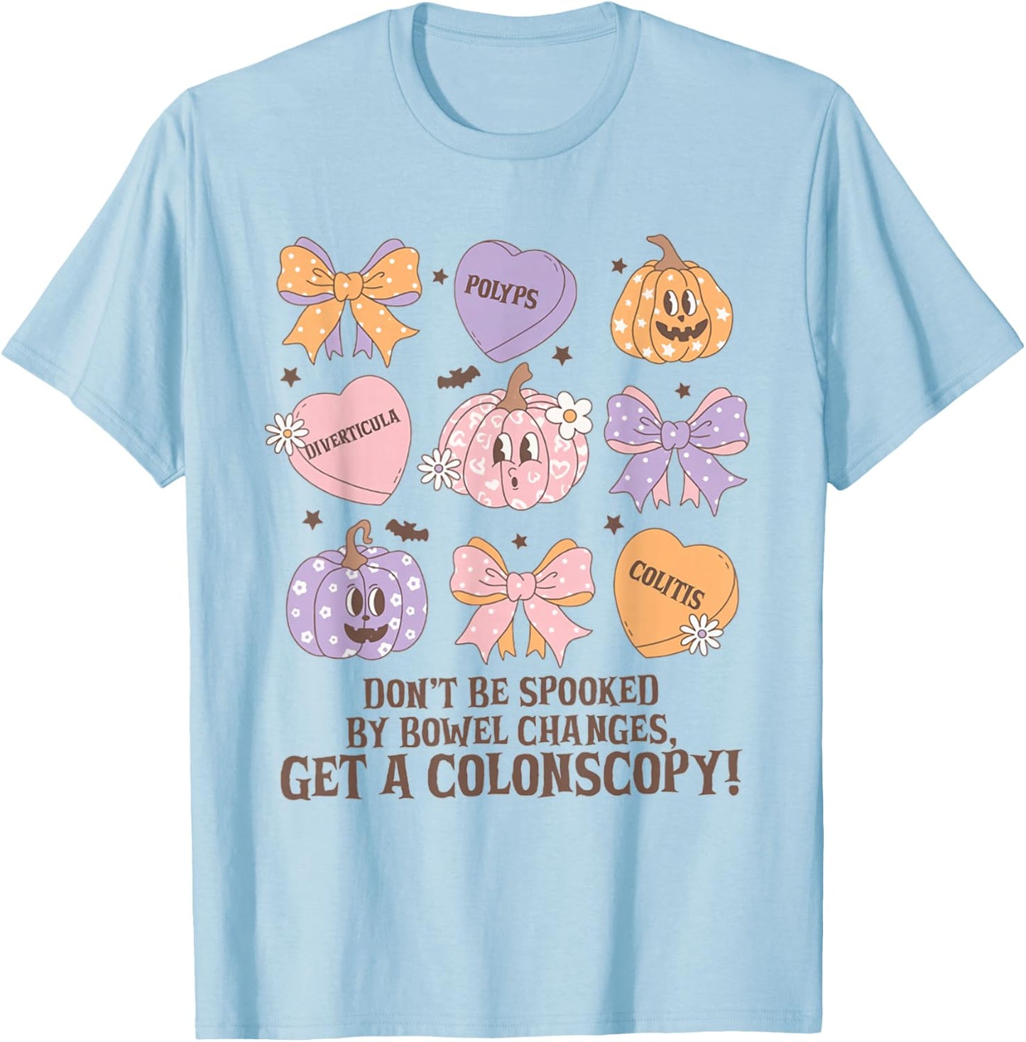 GI Nurse Halloween Get A Colonscopy Gastroenterology Pumpkin T-Shirt - T-Shirt | Light Blue
