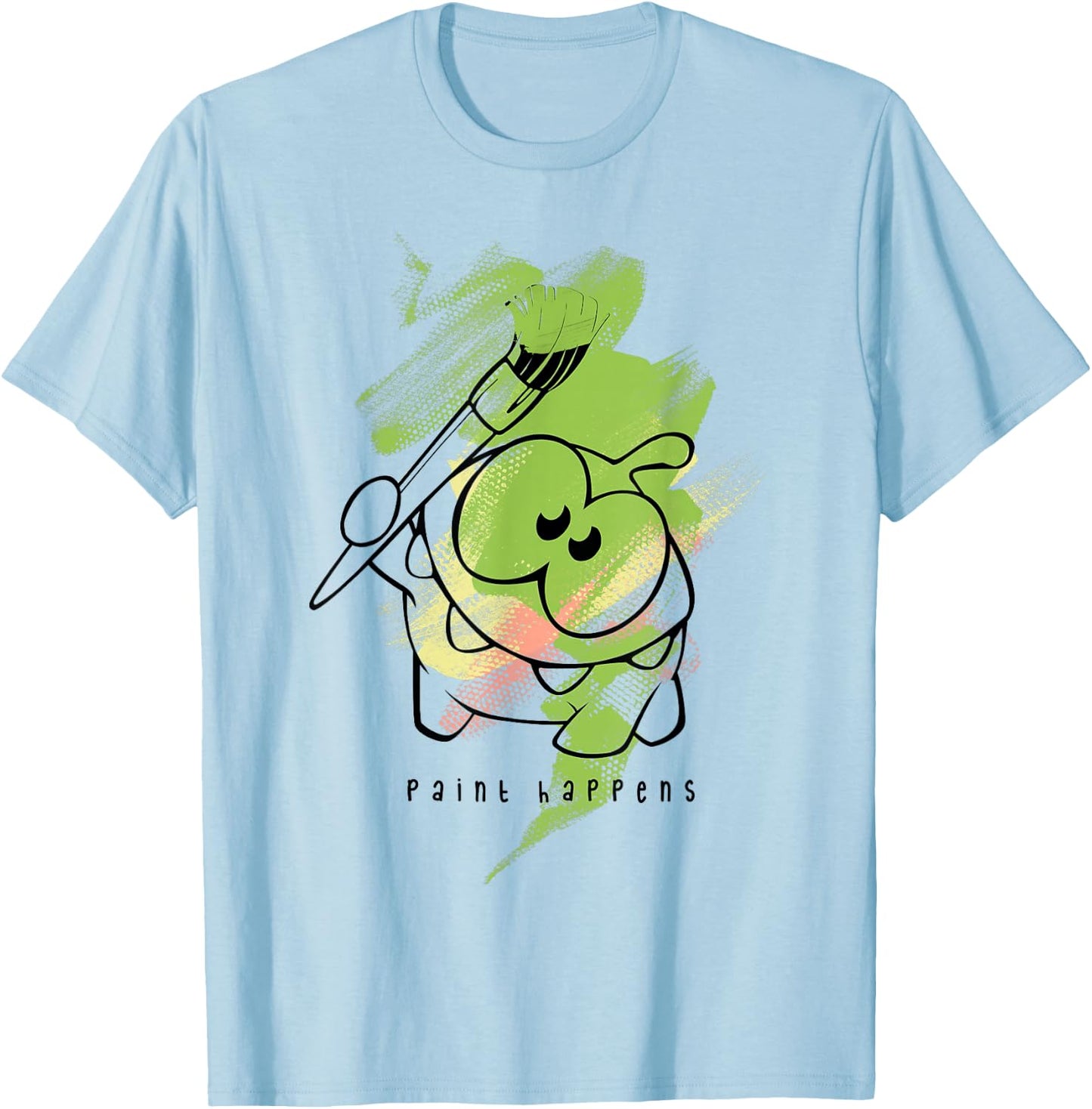 Cut the Rope: Om Nom Juxtapose Painter T-Shirt - T-Shirt | Light Blue
