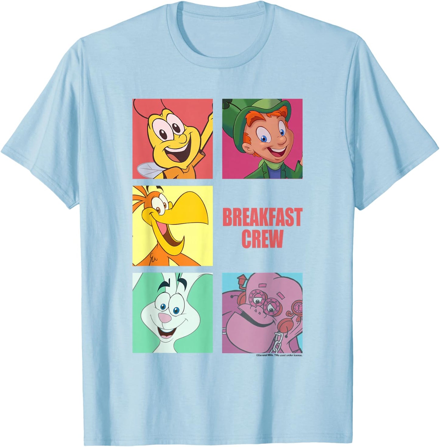 General Mills Monster Cravings Retro Mascots Group Shot T-Shirt - T-Shirt | Light Blue