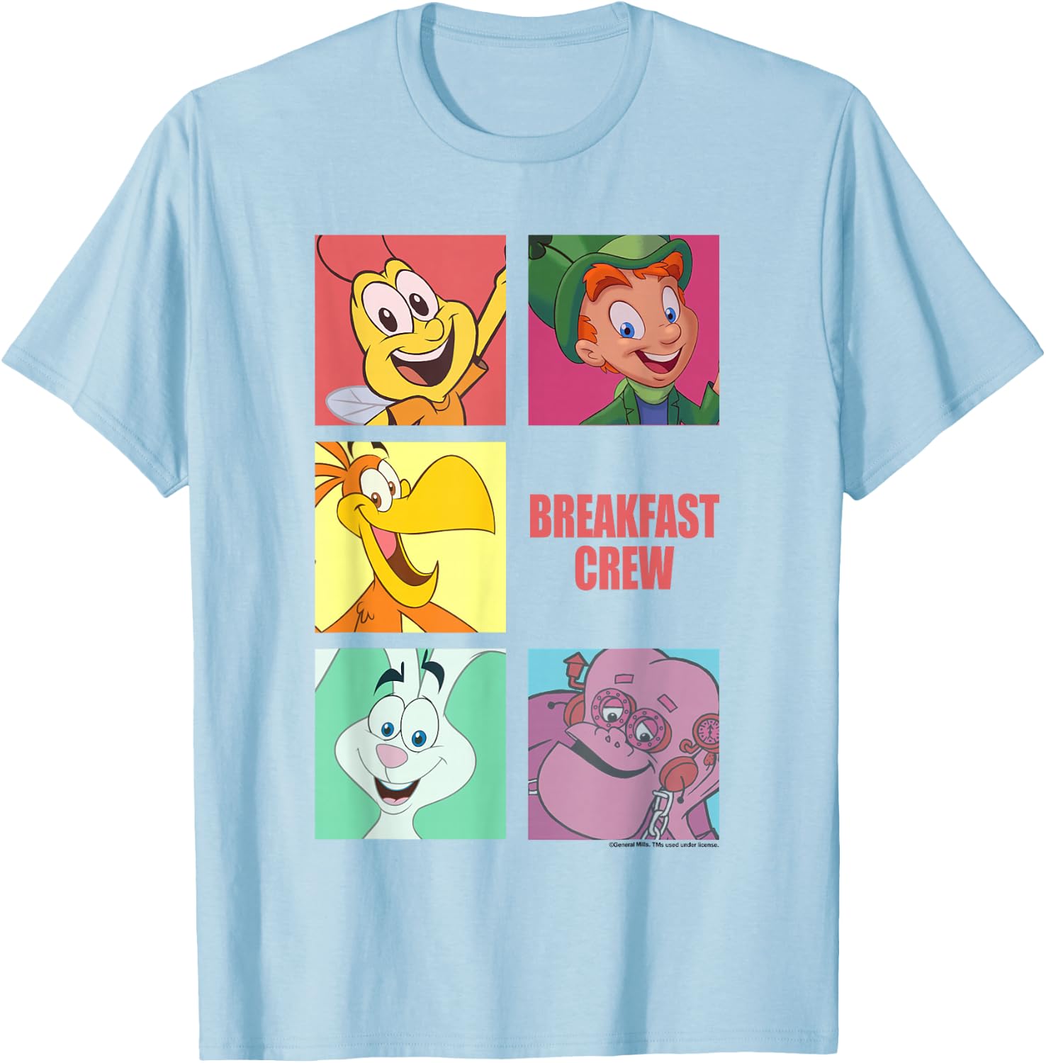 General Mills Monster Cravings Retro Mascots Group Shot T-Shirt - T-Shirt | Light Blue