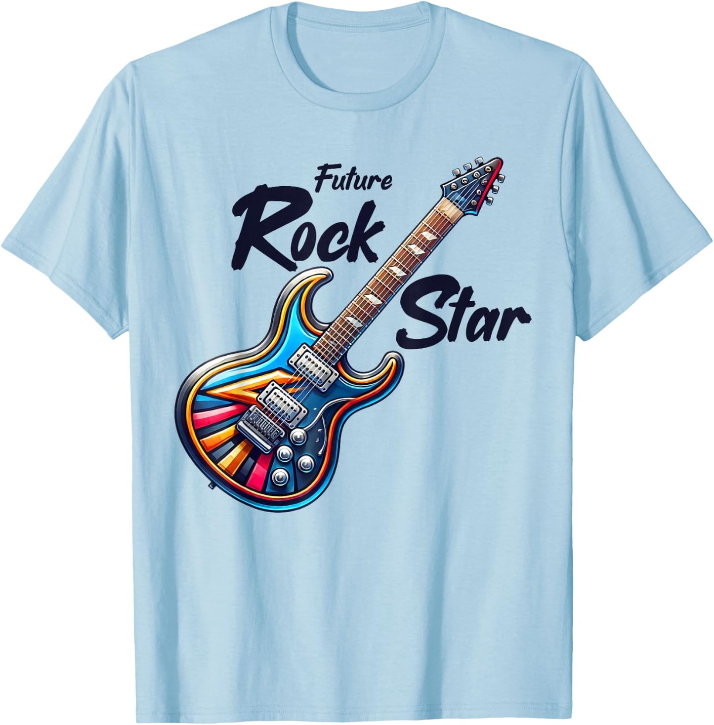 Future Rock Star, Guitar Band, Funny Rock, Girls Boys Kids , grey, S T-Shirt - T-Shirt | Light Blue