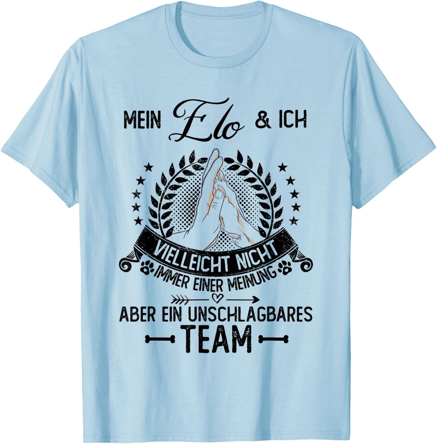 Elo Geschenke & Gassi Outfit | nicht immer einer Meinung | Hund & Hunde , Weiß, S, , Kurzarm, Klassisch, Polyester 100%, Cartoon, Weihnachten, Geburtstag, Hunde, Komfort T-Shirt - T-Shirt | Light Blue