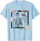 Halloween Funny Hallo-Wine Floral Skeleton Drinking Wine T-Shirt - T-Shirt | Light Blue