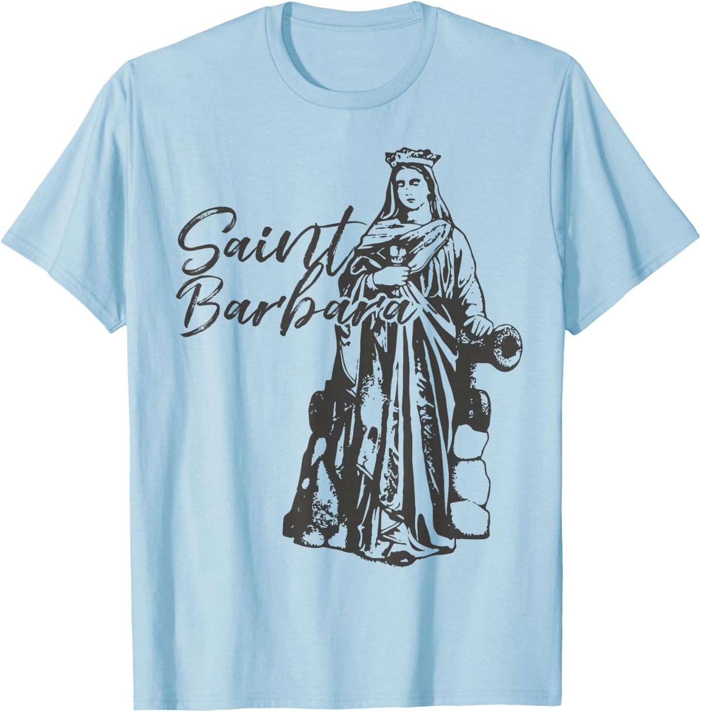 Saint Barbara Artillery Catholic T-Shirt - T-Shirt | Light Blue