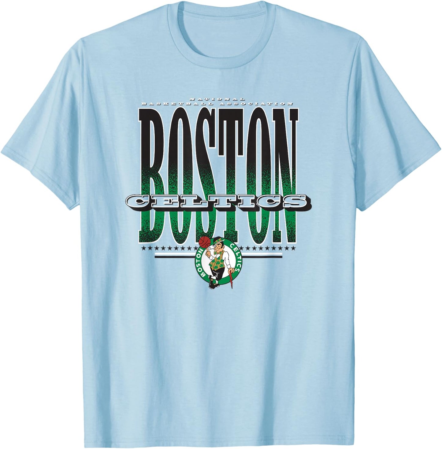 Boston Celtics NBA Green -Adults , Small, Short Sleeve T-Shirt - T-Shirt | Light Blue