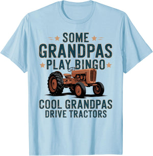 Cool Grandpas Drive Tractors Farming Farmer Father's Day Men T-Shirt - T-Shirt | Light Blue