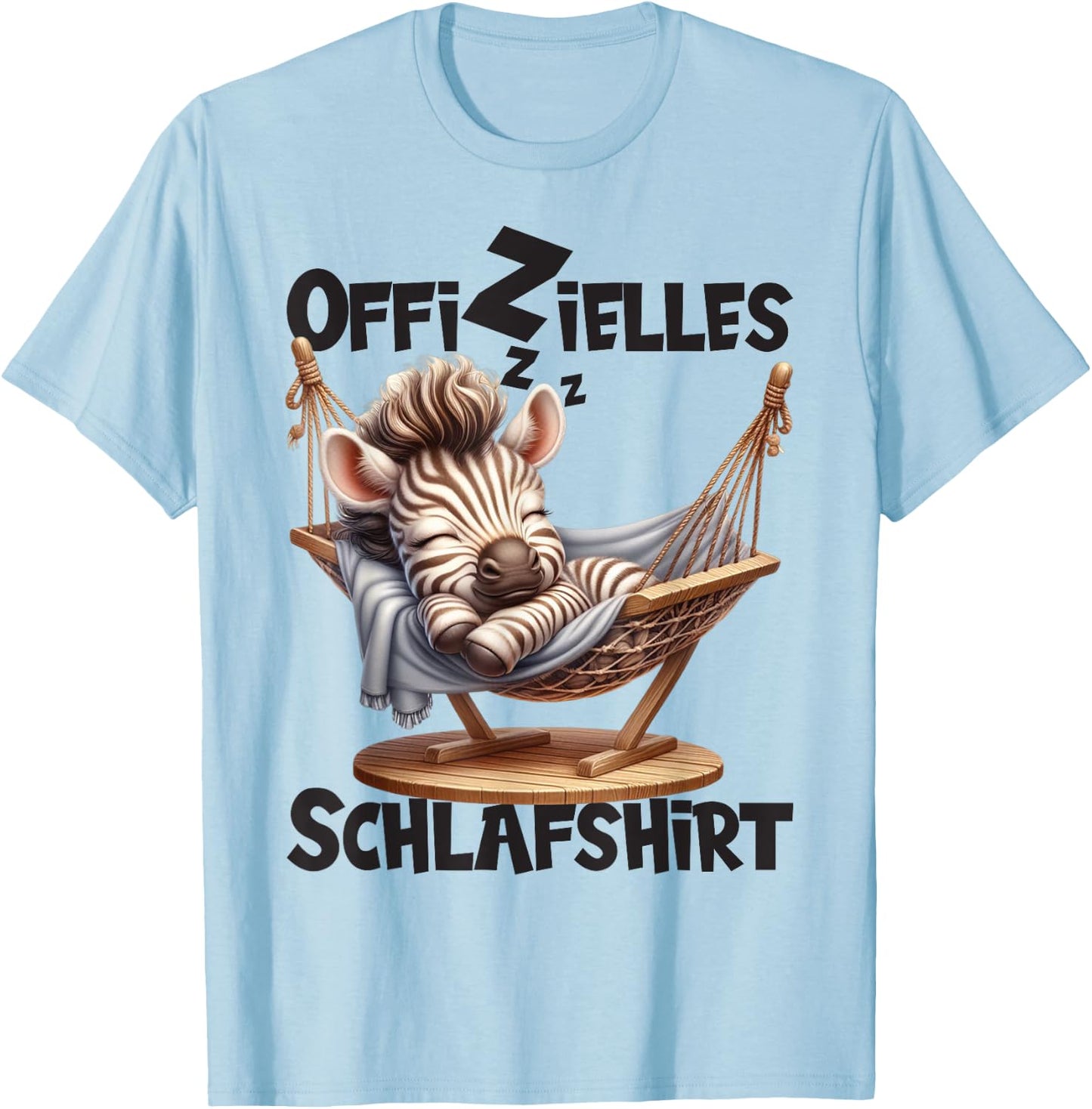 Langschläfer Geschenkidee Spruch Herren Damen Offizielles Schlafshirt Zebra Mit Tier Lustig Tiermotiv T-Shirt - T-Shirt | Light Blue