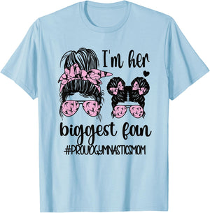 Proud Gymnastics Mom of A Gymnast Mama Small T-Shirt - T-Shirt | Light Blue
