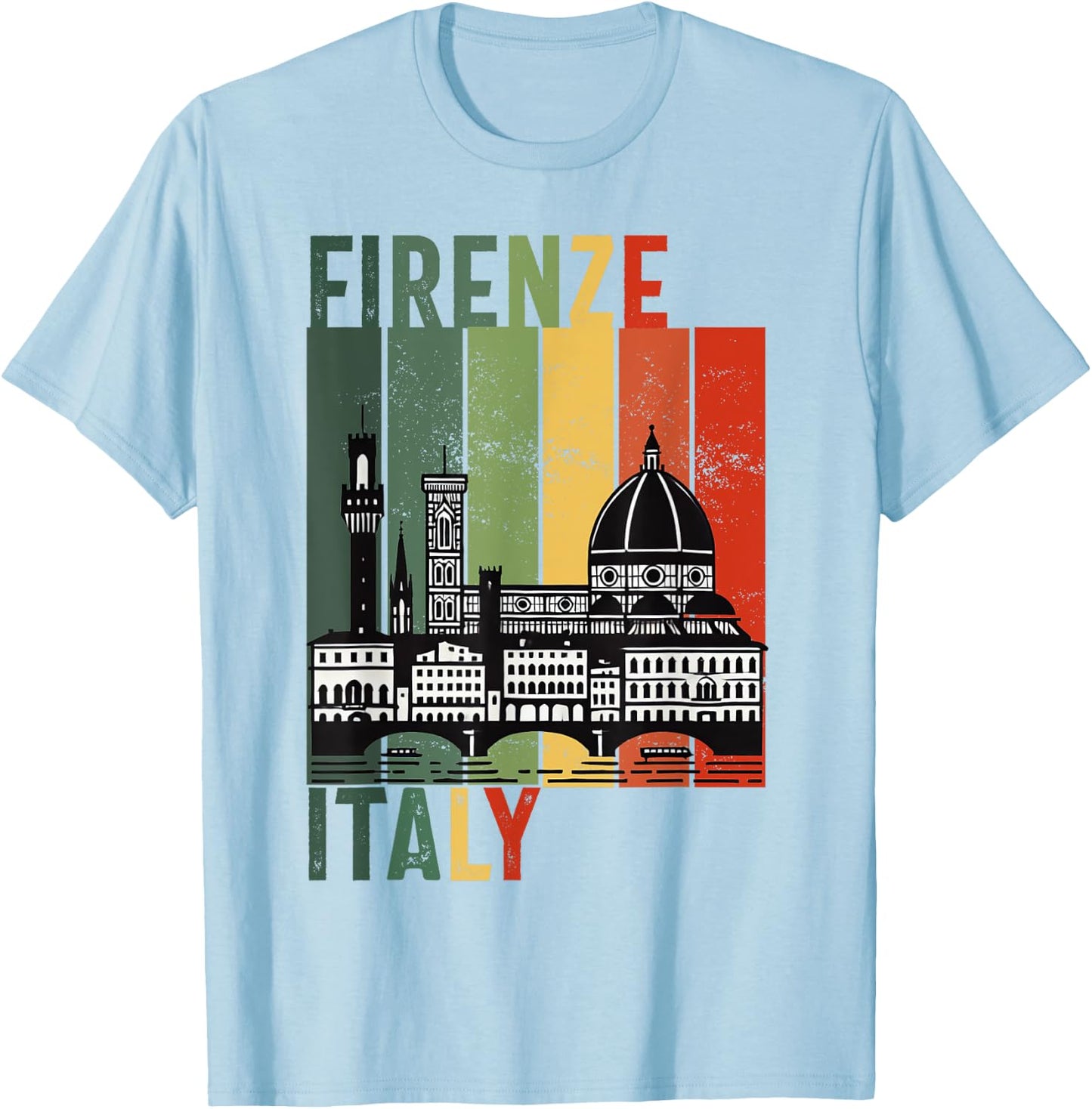 Souvenirs From Firenze Italy With Italian Vintage Florence T-Shirt - T-Shirt | Light Blue