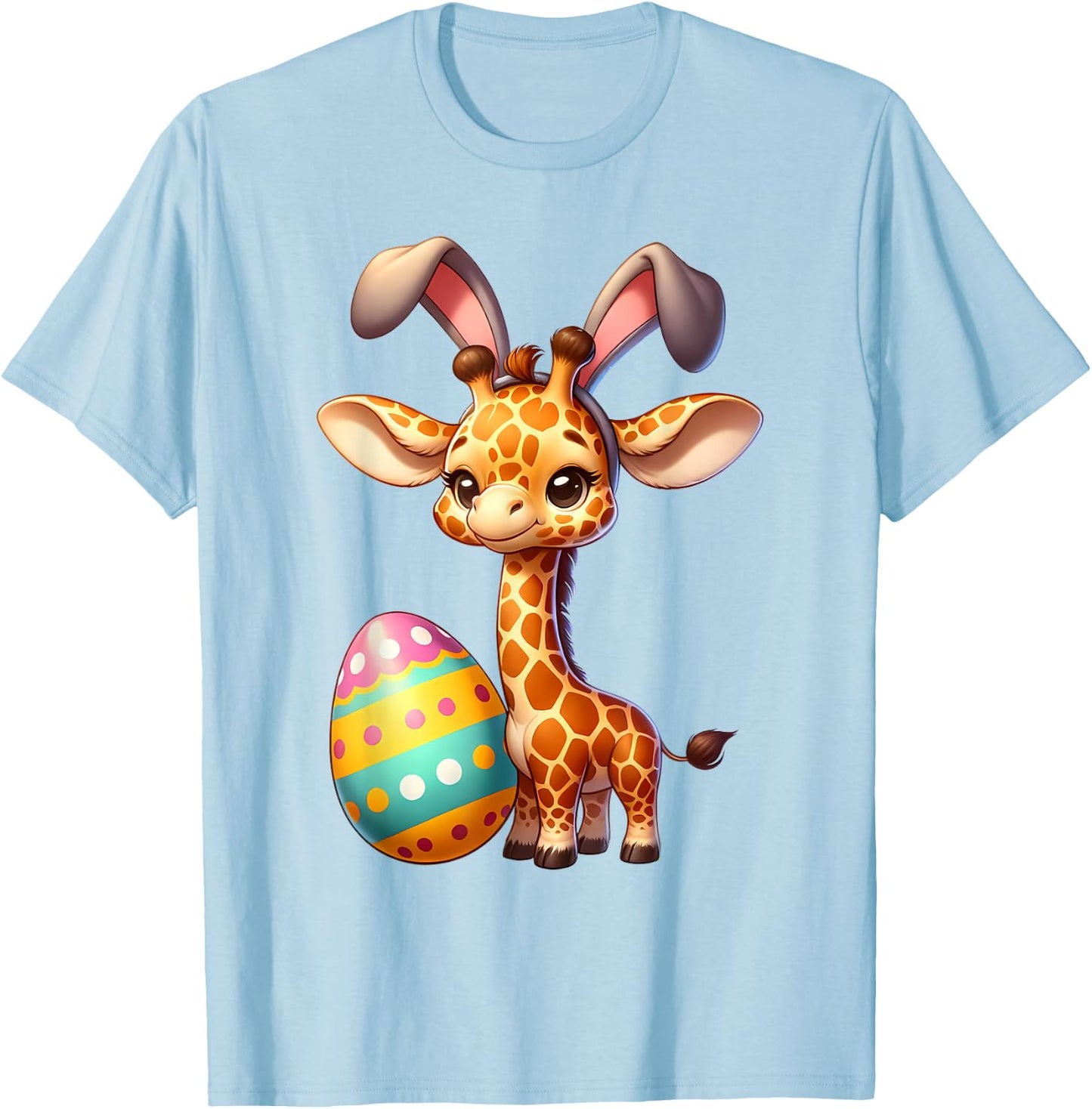 Easter Giraffe Lover Egg Eggs Bunny Rabbit Bunnies Funny T-Shirt - T-Shirt | Light Blue