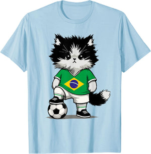 Brasilien Flagge Herren Damen Kinder Brasilien T-Shirt - T-Shirt | Light Blue