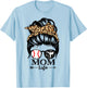 Mom Life Messy Bun Hair Funny Baseball Karate Mom T-Shirt - T-Shirt | Light Blue
