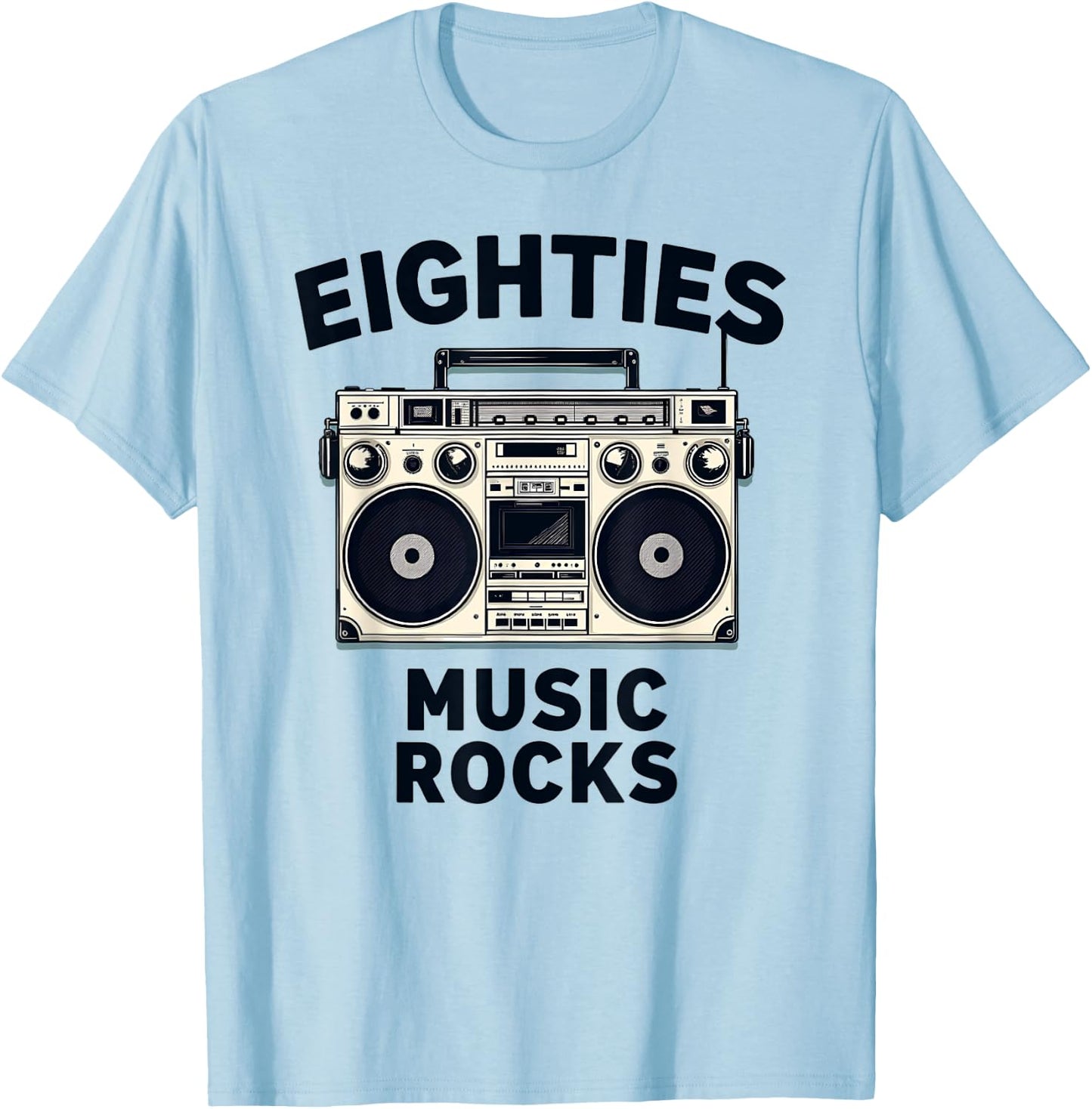 Eighties Music Rocks 80's Cassette T-Shirt - T-Shirt | Light Blue