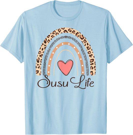 Susu Life Boho Rainbow Funny Grandma Susu T-Shirt - T-Shirt | Light Blue
