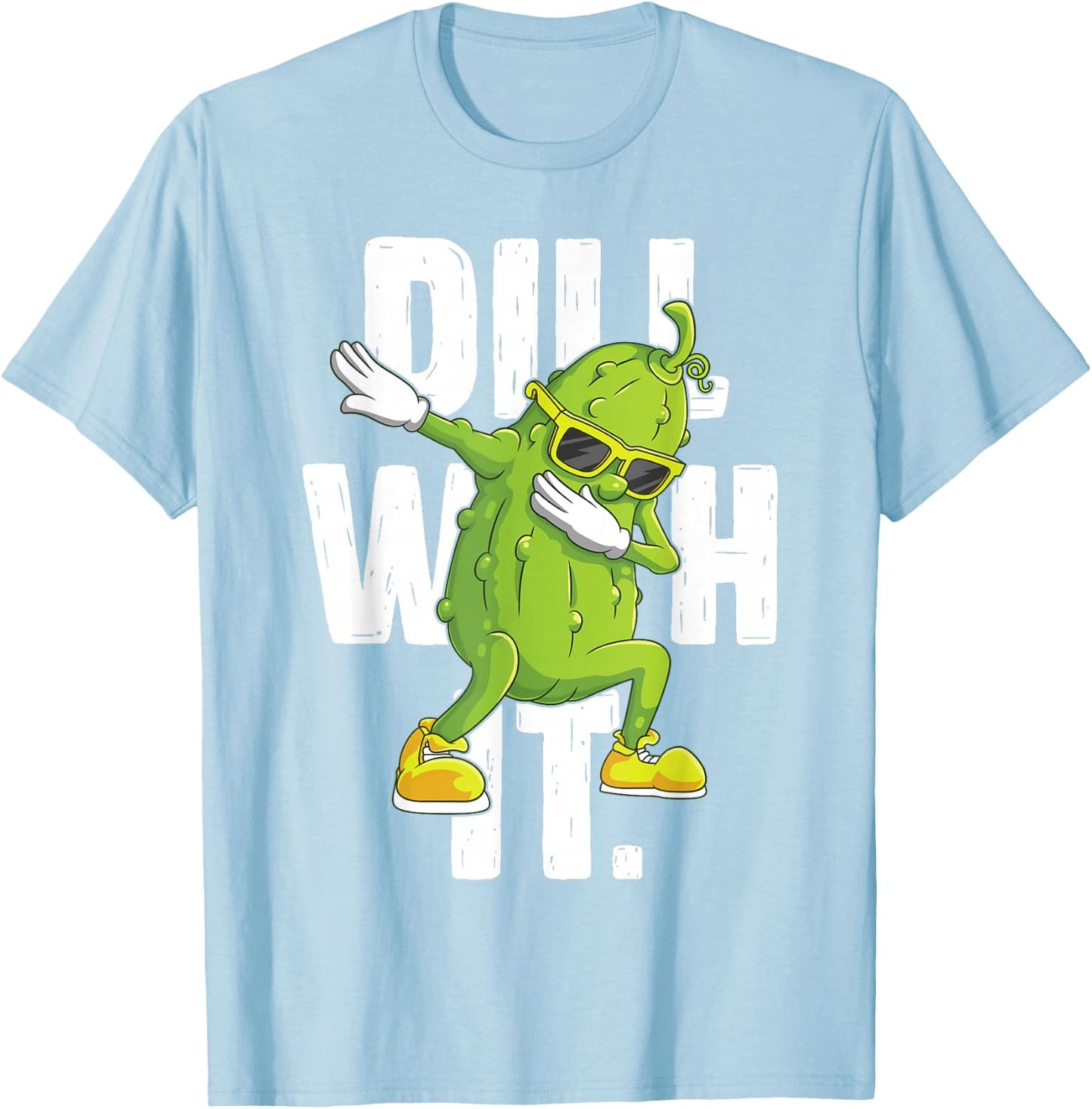 Dill with It Pickle Dabbing Halloween Cucumber Costume Party T-Shirt - T-Shirt | Light Blue