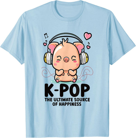 Kpop Items Bias K Pop Pig Lover Merch K-pop Merchandise T-Shirt - T-Shirt | Light Blue
