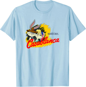 WB 100 Looney Tunes Classic Casablanca Special Movie Poster T-Shirt - T-Shirt | Light Blue