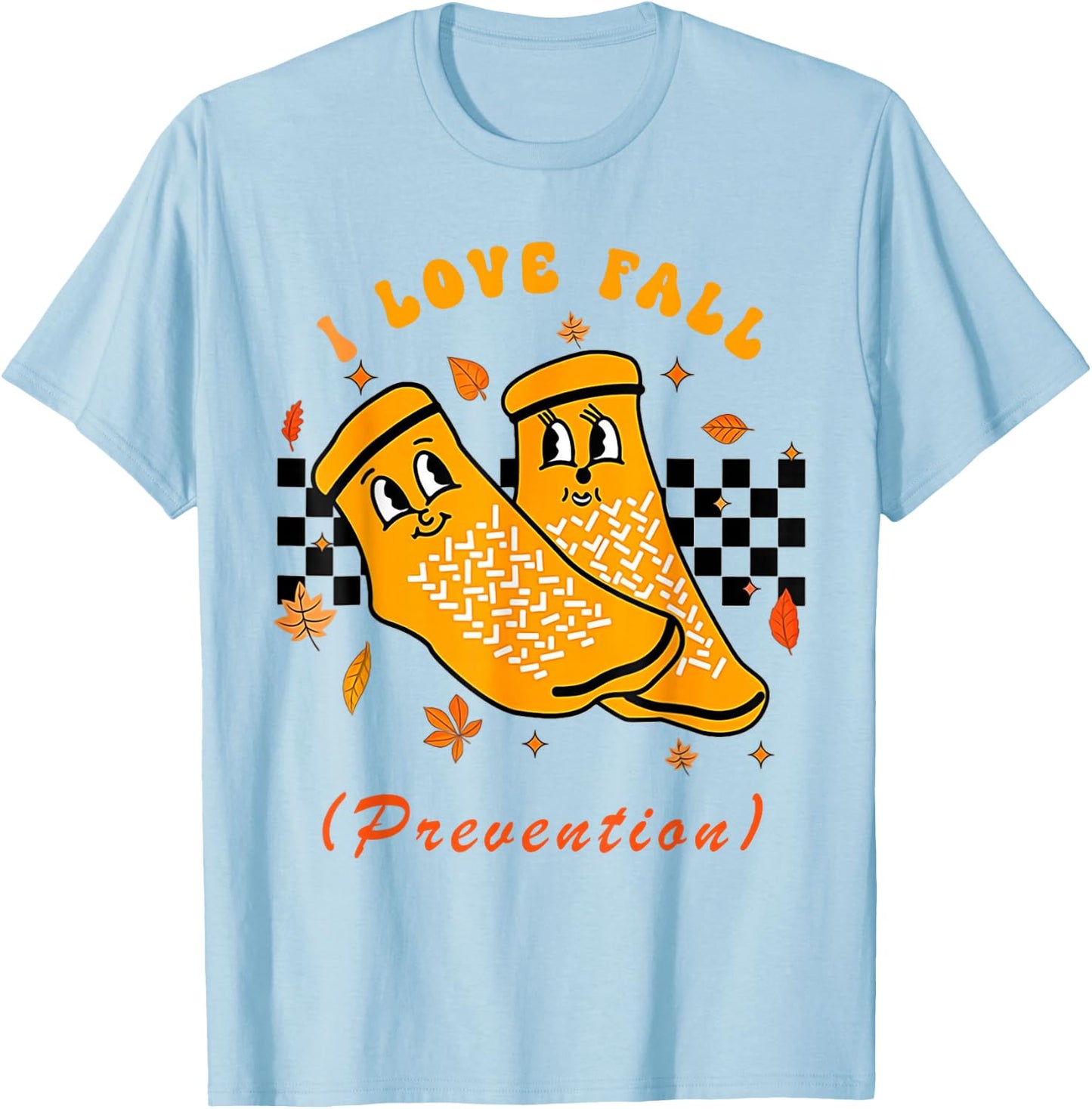 I Love Fall Prevention Fall Physical Therapy T-Shirt - T-Shirt | Light Blue