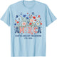 250 Years America Anniversary Flowers USA 250th Birthday T-Shirt - T-Shirt | Light Blue