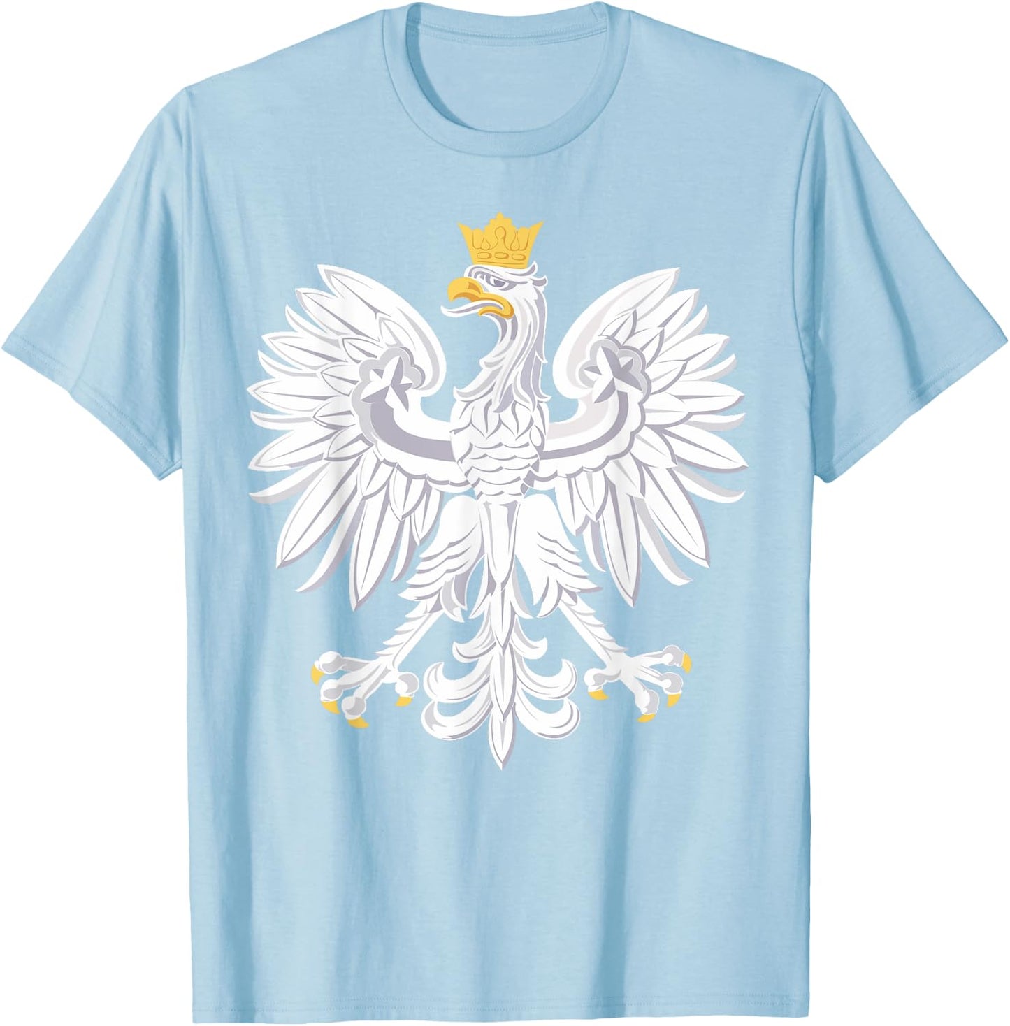 Poland Polska Polish Emblem Coat of Arms Eagle White Red T-Shirt - T-Shirt | Light Blue