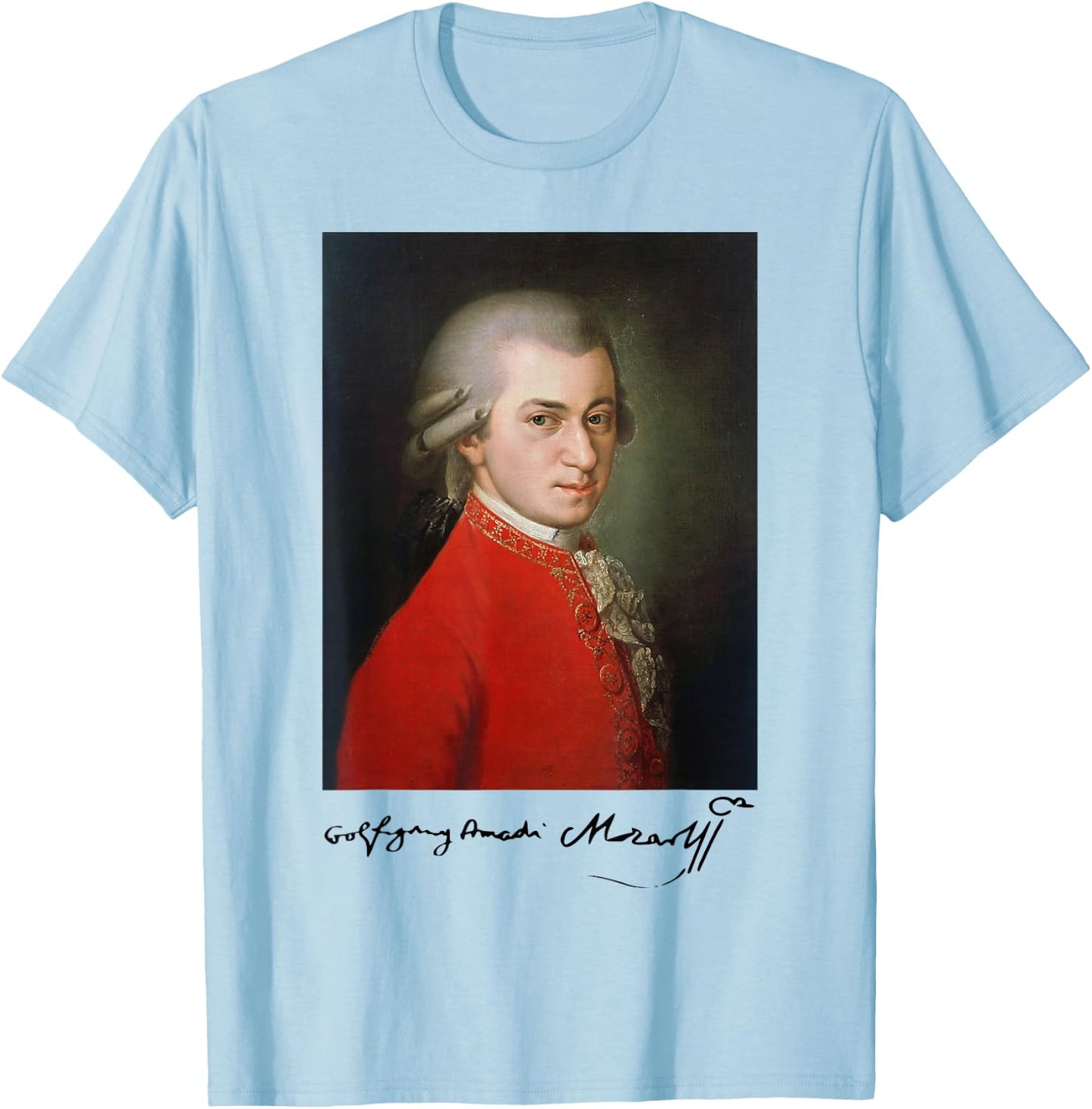 Wolfgang Amadeus Mozart Komponist Signatur Klassische Musik T-Shirt - T-Shirt | Light Blue