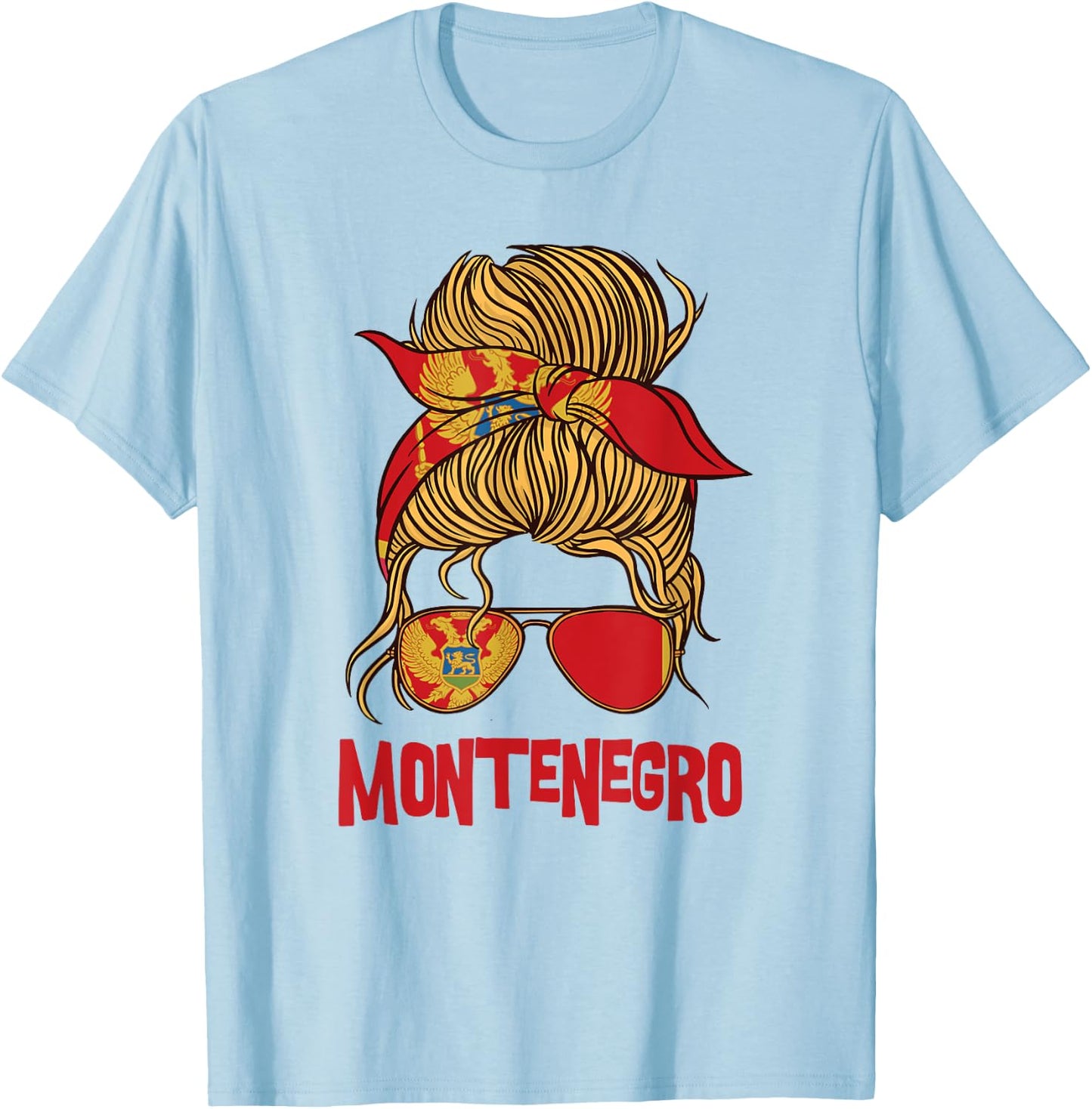 Montenegro für Mädchen Montenegrinische Flagge für Frauen Montenegro T-Shirt - T-Shirt | Light Blue