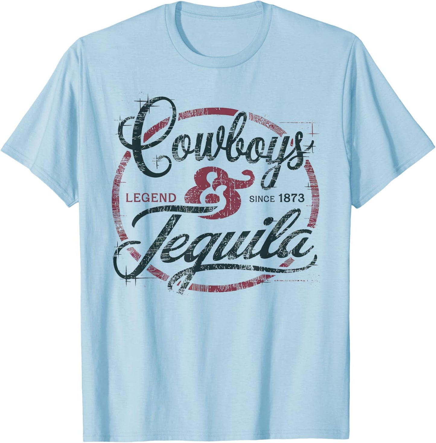 Cowboys And Tequila Lovers Funny Cinco de Mayo Best Tequila T-Shirt - T-Shirt | Light Blue